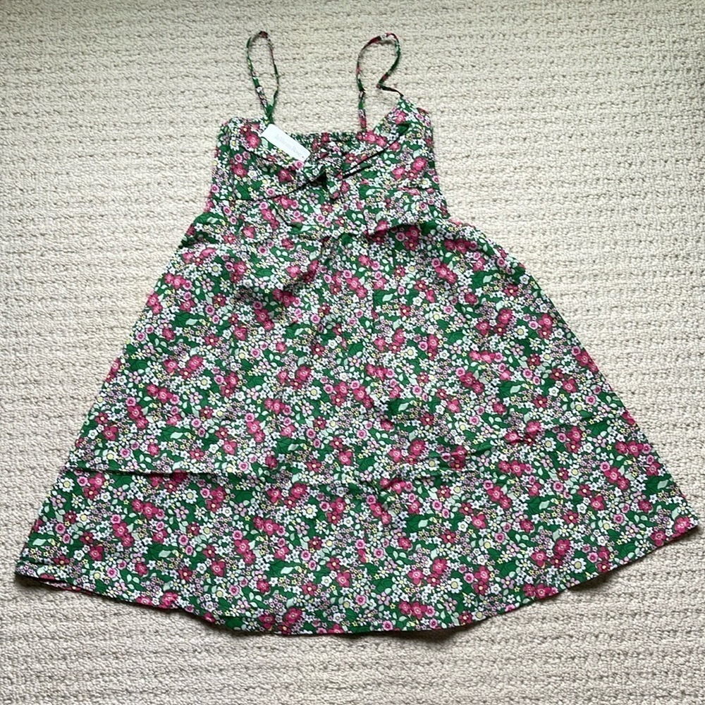 La Vie en Rose Aqua NWT Sleeveless Floral Babydoll Dress Size Small NEW - Picture 3 of 12